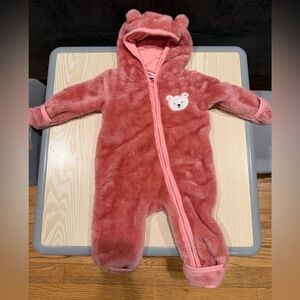 Cozy Pink Bear Kids One Piece